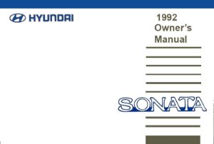 1992 Hyundai Sonata Owner's Manual