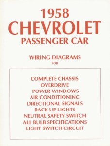 1958 Chevrolet NO CORVETTE Wiring Diagrams Manual