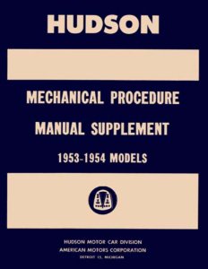 1953–1954 Hudson ALL MODELS - SUPP, JET Factory Shop Service Manual