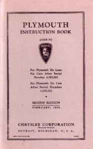 1935 Plymouth Six Owner's Manual
