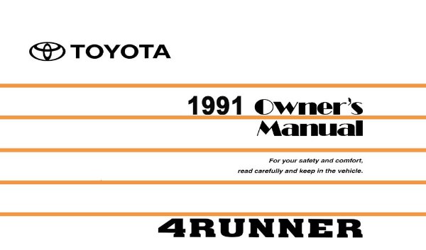 1991 Toyota 4Runner Owner's Manual
