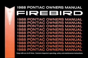 1988 Pontiac Firebird, Trans Am Owner's Manual