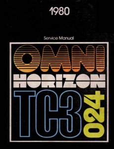 1980 Dodge Omni, Horizon Factory Shop Service Manual