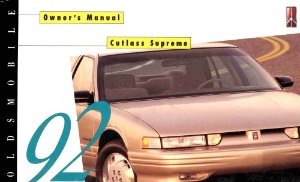 1992 Oldsmobile Cutlass Supreme Owner's Manual