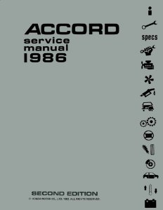 1986 Honda Accord Factory Shop Service Manual