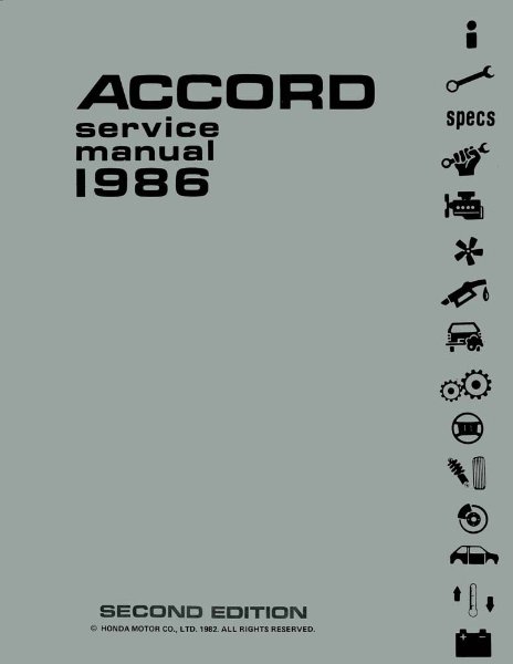 1986 Honda Accord Factory Shop Service Manual