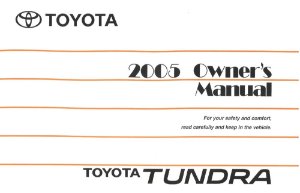 2005 Toyota Tundra Owner's Manual