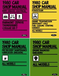 1980 Ford Thunderbird, Fairmont, Cougar XR-7, Zephyr Factory Shop Service Manual