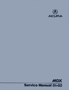 2001–2002 Acura MDX Factory Shop Service Manual