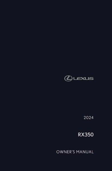 2024 Lexus RX 350 Owner's Manual