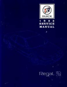 1988 Buick Regal Factory Shop Service Manual