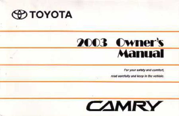 2003 Toyota Camry Owner's Manual