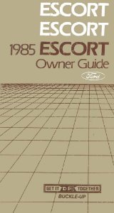 1985 Ford Escort Owner's Manual