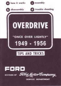1949–1956 Ford OVERDRIVE SUPP Factory Shop Service Manual