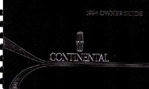 1994 Lincoln Continental Owner's Manual