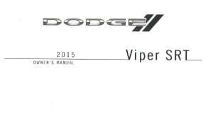 2015 Dodge Viper Owner's Manual