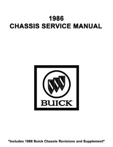 1986 Buick ALL MODELS - CHASSIS Factory Shop Service Manual