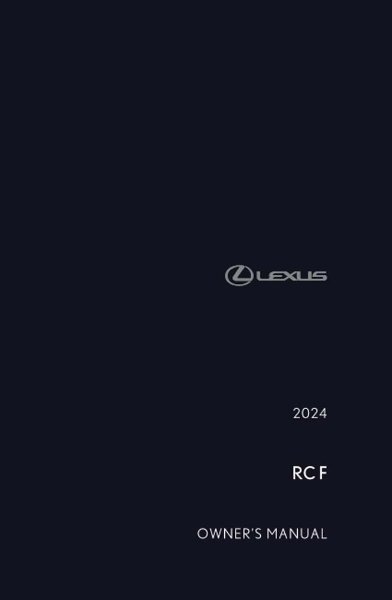 2024 Lexus RC F Owner's Manual