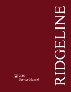 2009 Honda Ridgeline Factory Shop Service Manual