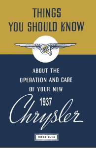 1937 Chrysler C-14 Owner's Manual