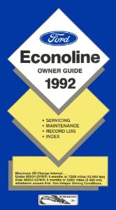 1992 Ford Econoline Owner's Manual