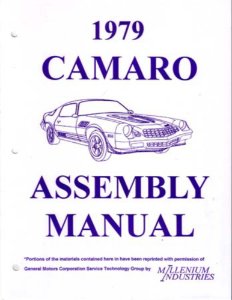 1979 Chevrolet Camaro Assembly Manual Rebuild Instruction Drawings Book