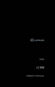 2026 Lexus LC 500, LC 500c Owner's Manual