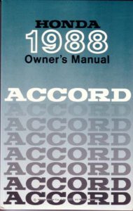 1988 Honda Accord Sedan Owner's Manual