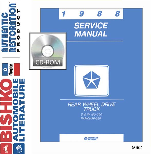 1988 Dodge D/W 150-350 Truck, Ramcharger Factory Shop Service Manual