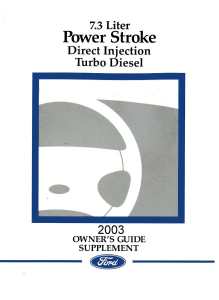 2003 Ford 7.3L Power Stroke Turbo Diesel Owner's Manual