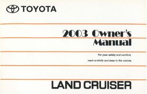 2003 Toyota Land Cruiser Owner's Manual