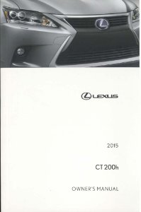 2015 Lexus CT 200h Owner's Manual