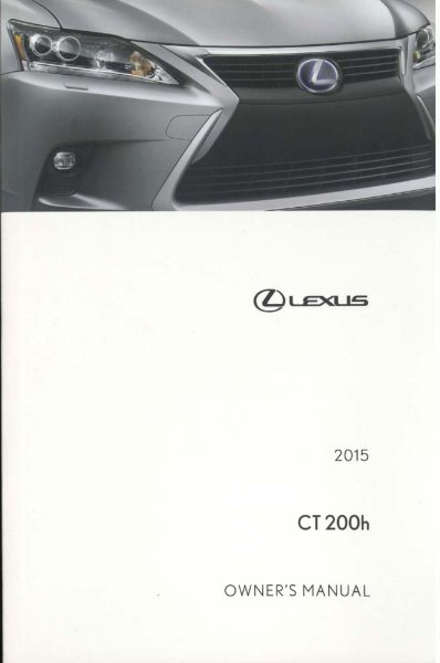 2015 Lexus CT 200h Owner's Manual