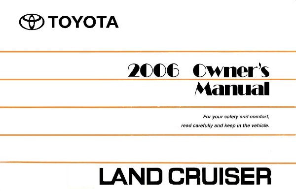 2006 Toyota Land Cruiser Owner's Manual