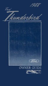 1988 Ford Thunderbird Owner's Manual