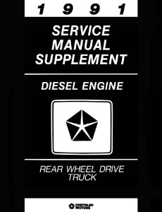 1991 Dodge Truck Diesel Engine Factory Shop Service Manual