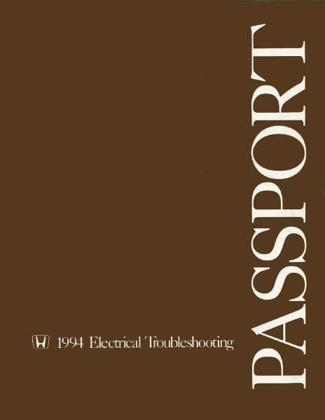1994 Honda Passport Electrical Troubleshooting, ETM Wiring Diagrams Manual