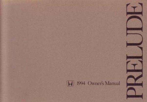 1994 Honda Prelude Owner's Manual