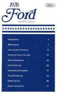 1976 Ford Galaxie, LTD Owner's Manual