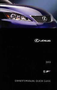 2013 Lexus ISF Owner's Manual