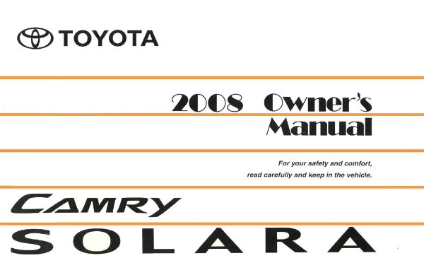 2008 Toyota Solara Owner's Manual