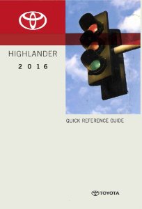 2016 Toyota Highlander Owner's Manual