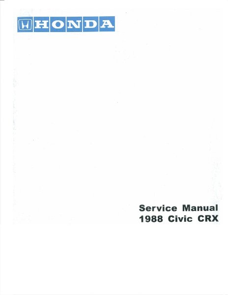 1988 Honda Civic CRX Factory Shop Service Manual