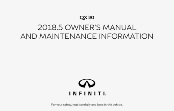 2018 Infiniti QX30 Owner's Manual