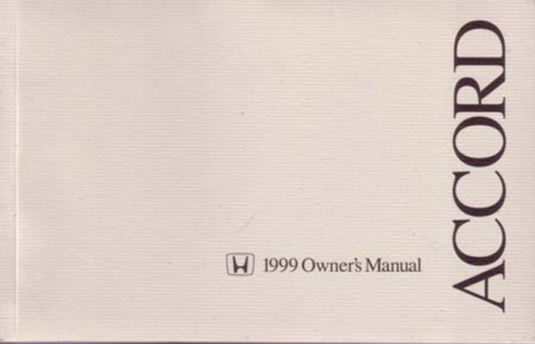 1999 Honda Accord Sedan Owner's Manual
