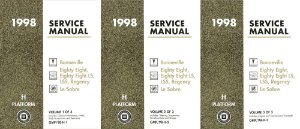1998 Buick LeSabre, 88, LSS, Regency, Bonneville Factory Shop Service Manual
