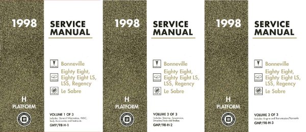 1998 Buick LeSabre, 88, LSS, Regency, Bonneville Factory Shop Service Manual
