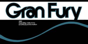 1980 Plymouth Gran Fury Owner's Manual