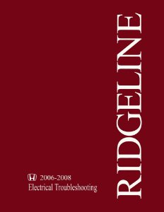 2006–2008 Honda Ridgeline Factory Shop Service Manual