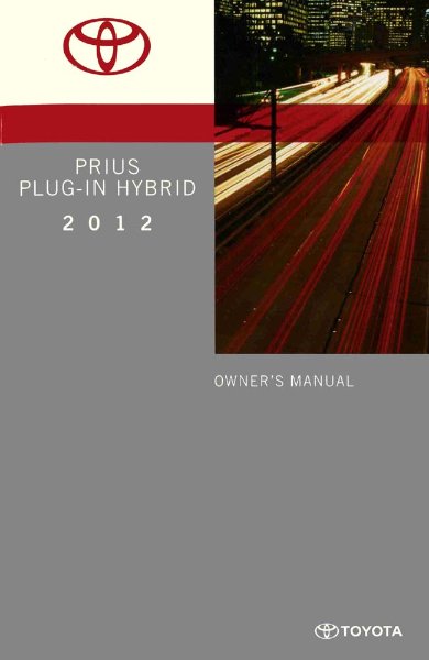 2012 Toyota Prius Plug-In Hybrid Owner's Manual